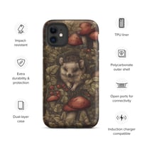 Image 3 of Boho Nature Cottagecore Inspired Hedgehogs Among Mushrooms Tough Case for iPhone®