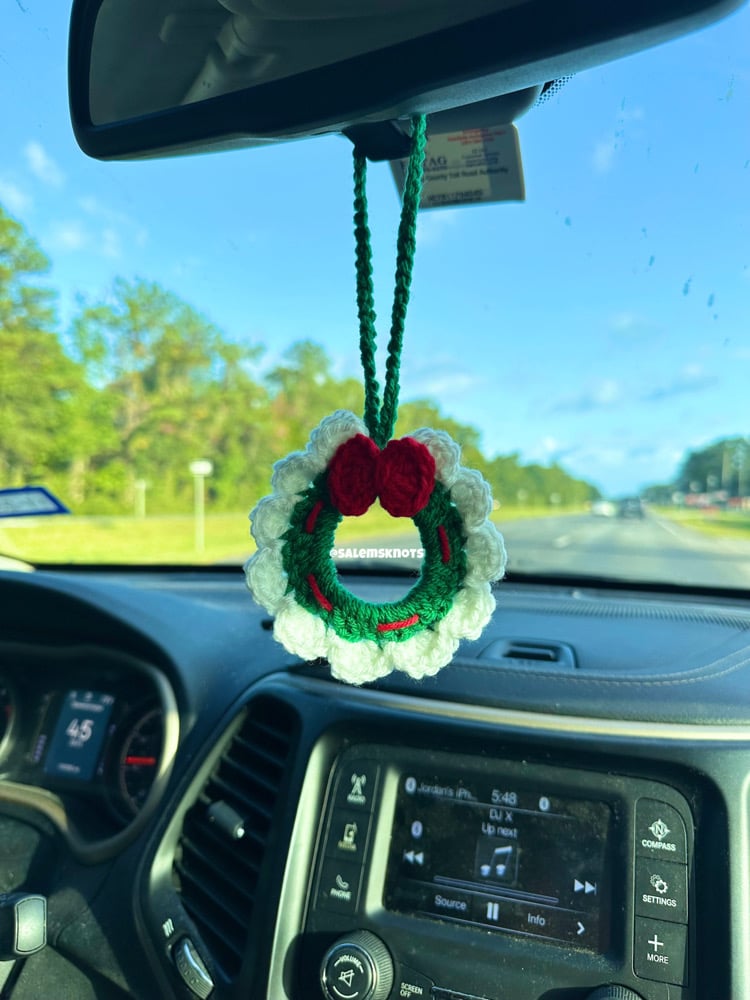 Image of Christmas Wreath Car Hanging