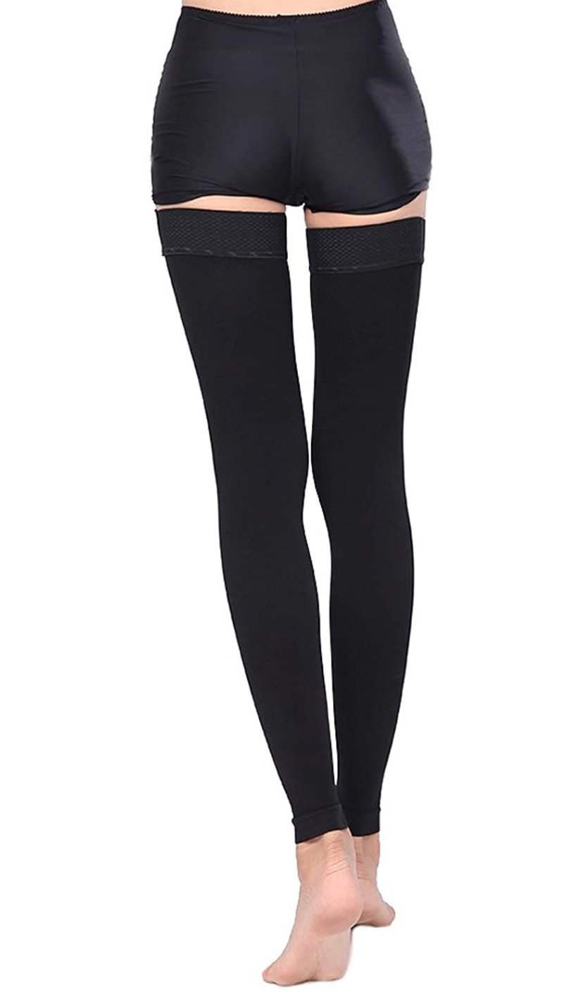 Thigh high clearance footless compression stockings