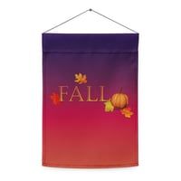 Image 2 of Garden flag - Fall Leaves and Pumpkin Sunset