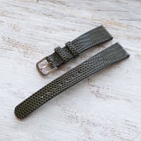 Image 3 of 40’s Style Dk. Green Lizard Strap