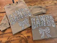 Dawgs Cheetah Bow T-Shirt + Crew Sweatshirt