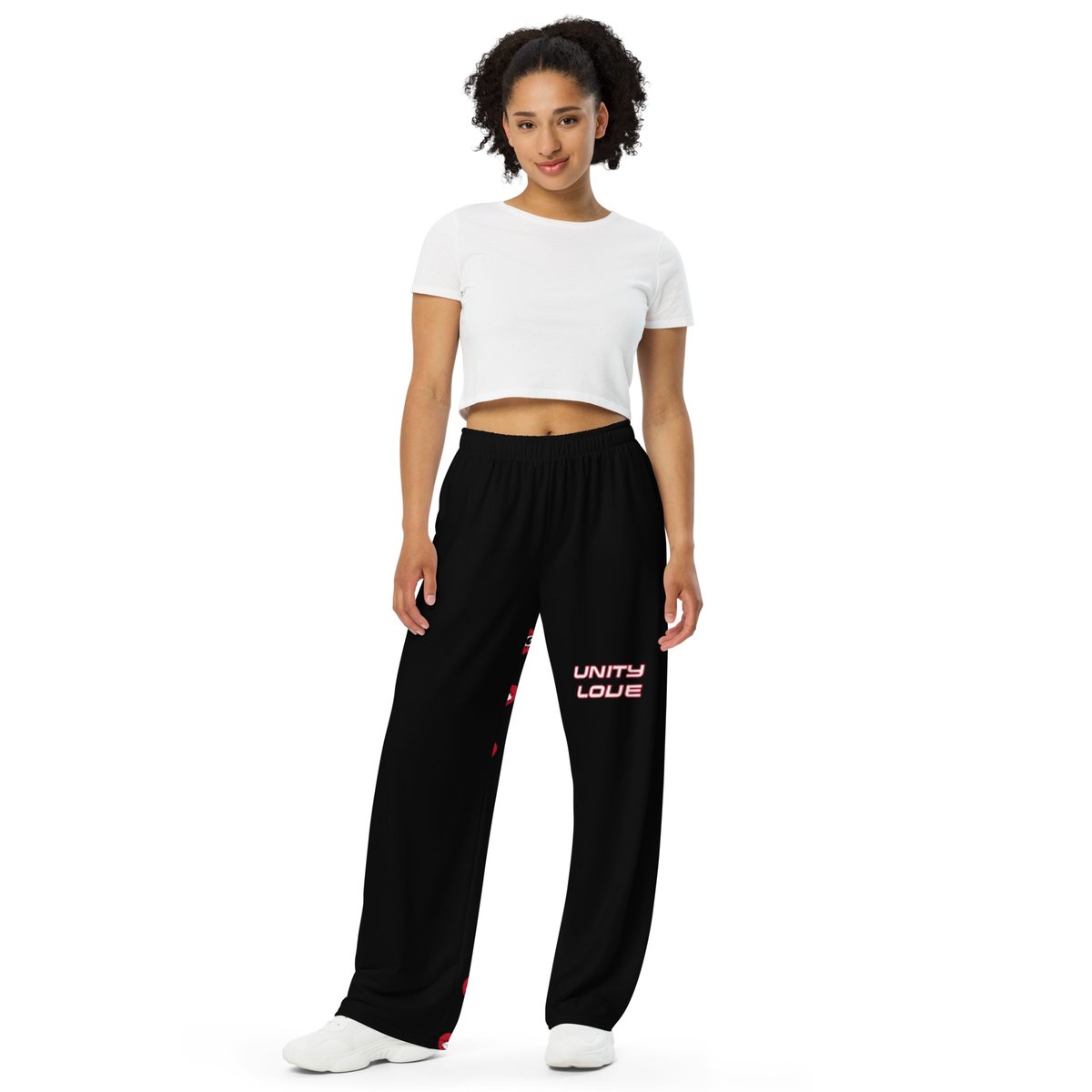 Image of Unisex Love All Over Wide Leg Pants