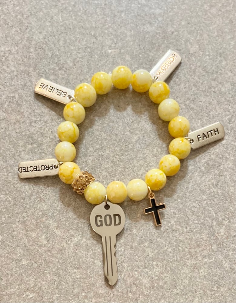 Image of God key beaded bracelet