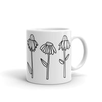 Image 2 of Mug CONE FLOWER b/w