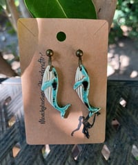 Image 1 of Aqua & gold summer whales
