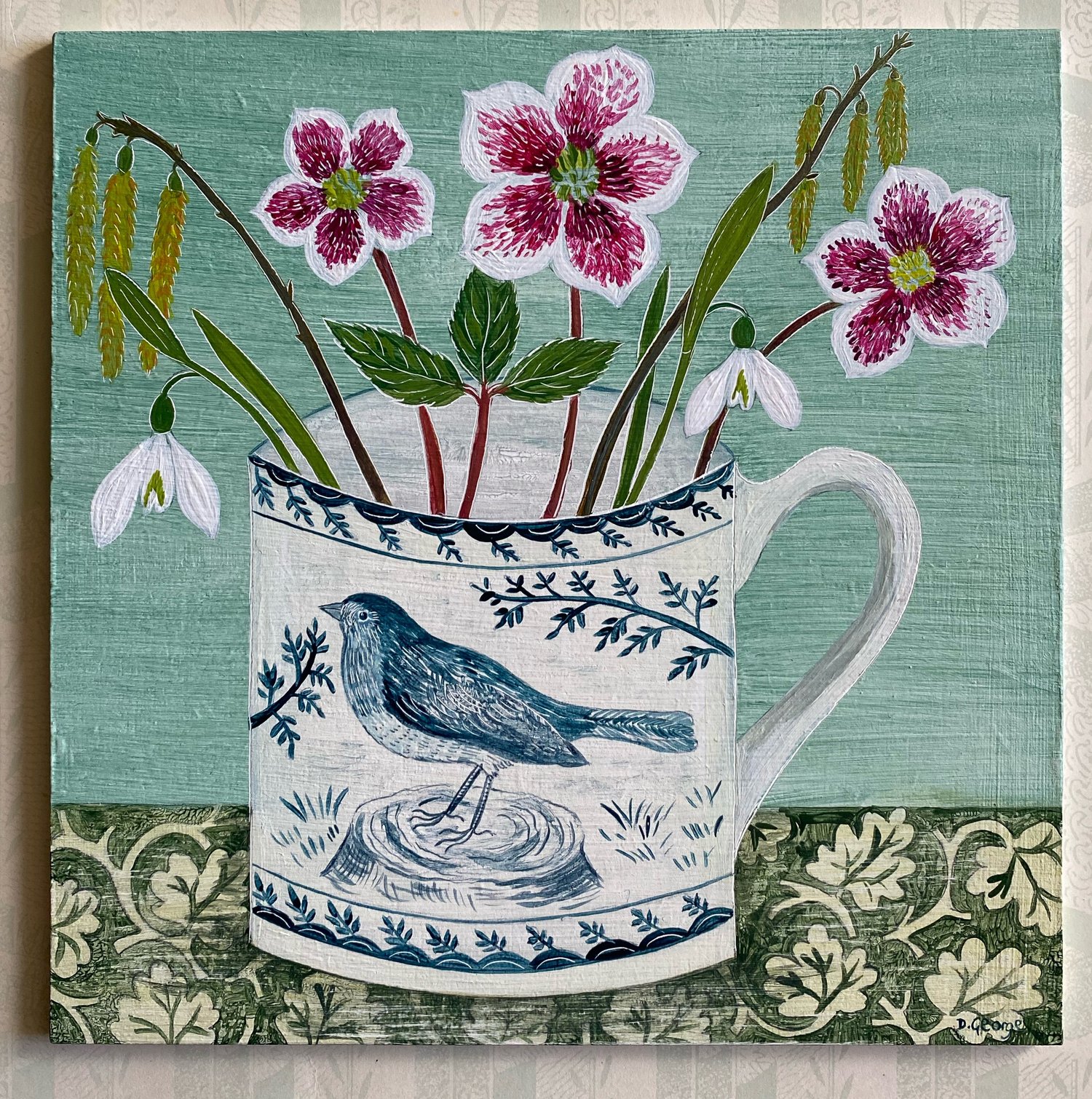 Image of Robin cup and two Snowdrops