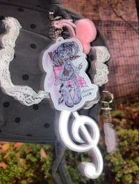 Image 2 of Rag Doll music note charm keychain 