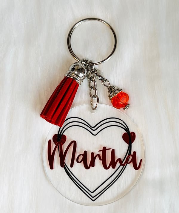 Image of Round Acrylic Personalized Keychain