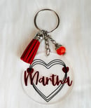Image 1 of Round Acrylic Personalized Keychain