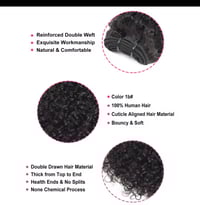 Image 2 of Pixie Curl Super Double Drawn Hair Bundles Virgin Brazilian CuticleAligned color 1B