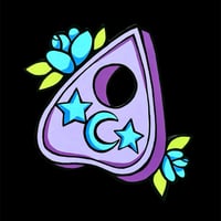 Purple Planchette Handpainted Woodcutout