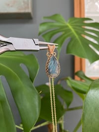 Image 3 of Gold Labradorite Teardrop Crystal Necklace