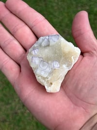 Image 15 of QR Code Fluorite On Druzy Quartz Matrix Specimen| Guizhou China #3058