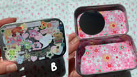 Image 3 of tin trinket box w/mirror and cloth inside