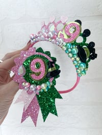 Image 3 of half pink half green wicked tiara