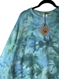 Image 5 of L Adult Crew Sweatshirt in Verdant Watercolor Ice Dye