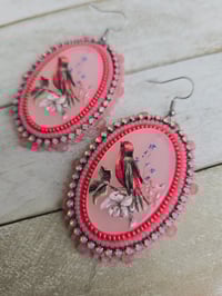 Image 2 of Pink Bird earrings 