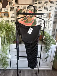 Image 1 of  One shoulder, black metallic dress