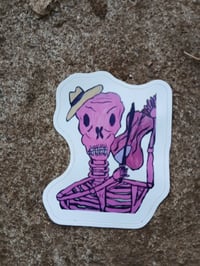 Image 4 of Skeleton Playing Fiddle Sticker