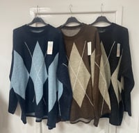 Image 2 of ARGYLE OVERSIZED KNIT JUMPER