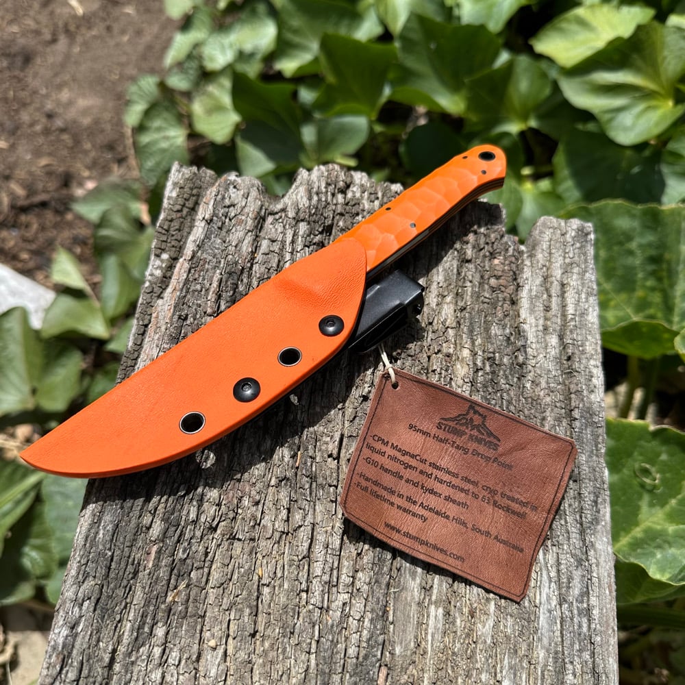 Image of 95mm Half Tang Drop piont Magnacut G10 