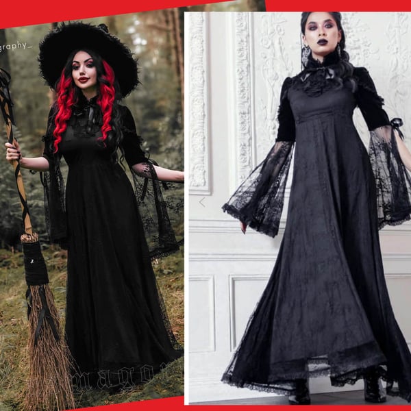 Image of Beautiful lace witch dress 