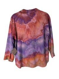 Image 5 of ♻️ UPCYCLED S Uniqlo Collar Blouse in Agate Watercolor Ice Dye