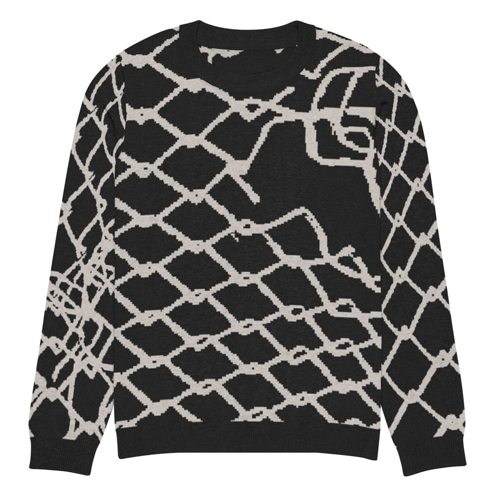 Hole in Knitted crew neck sweater