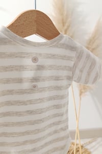 Image 2 of Newborn bodysuit for photo shoots | Robbie| stripes | short sleeve