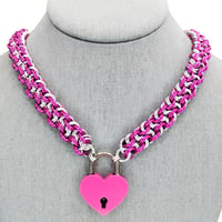 Image 2 of Kinged Vipera Berus Chainmaille + Padlock Necklace/Collar
