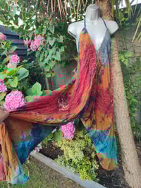 Image 2 of Mykonos tie dye jewelled jumpsuit - Rainbow