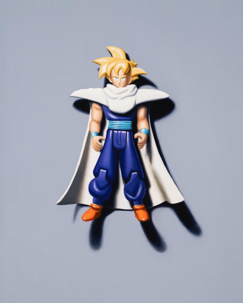Image of original Gohan super saiyan action figure painting 