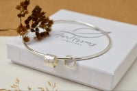 Image 1 of Silver bangle with two textured rings 