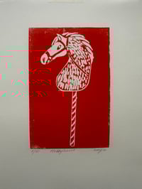 Image 5 of Hobbyhorse - Limited edition linocut print