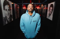 Image 1 of Stoned Embroidered Hoodie-Baby Blue