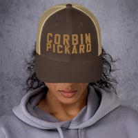 Image 1 of Corbin Pickard Brown and Hunter Orange Branded Trucker Cap