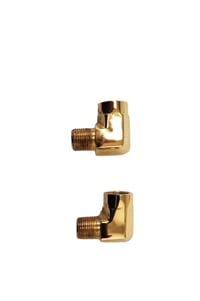 Gold 3/8 fittings pair 