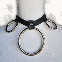 Image 1 of BLK TRIPLE RING CHOKER 