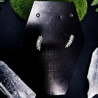 Image 3 of Fern Earrings Studs // Sterling Silver