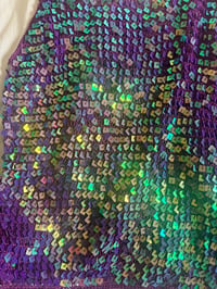 Image 3 of Vintage Y2K purple iridescent sequin crochet cami top