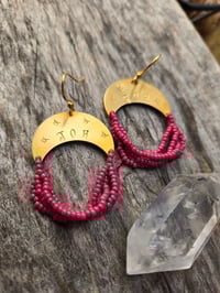 Image 1 of Pink JOY beaded earrings