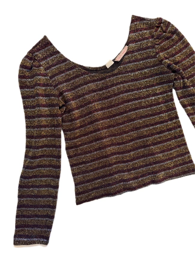 70s lurex ballet neck top