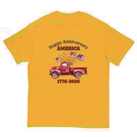 Image 8 of Unisex classic tee, Happy 250th Anniversary America 1776–2026  Patriotic Vintage Truck Tee Shirt