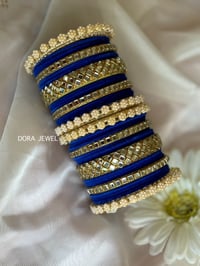 Image 4 of Pearl and Velvet Bangles set