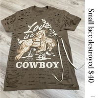 Small Cowboy cream lace destroyed