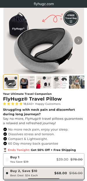 Image of FlyHugz Travel Pillow & Mask - Free Shipping 