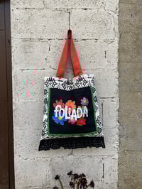 Image 2 of Bolsiña feita a man. Foliadaflores. Deseño exclusivo!