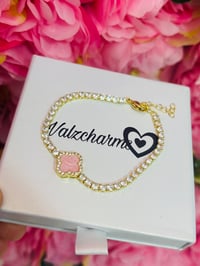 Image 1 of Clover Rhinestone Bracelet 