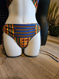 Image 1 of Kente Afro Plaid Self-tie Bottoms| More Colors Available.